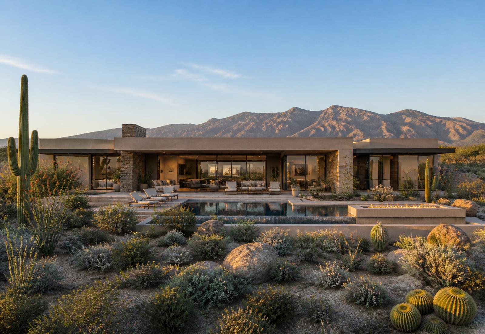Rendering of a proposed custom desert home